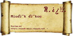 Misák Ákos névjegykártya