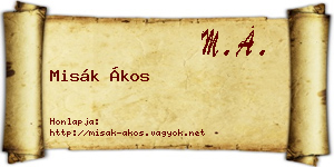 Misák Ákos névjegykártya